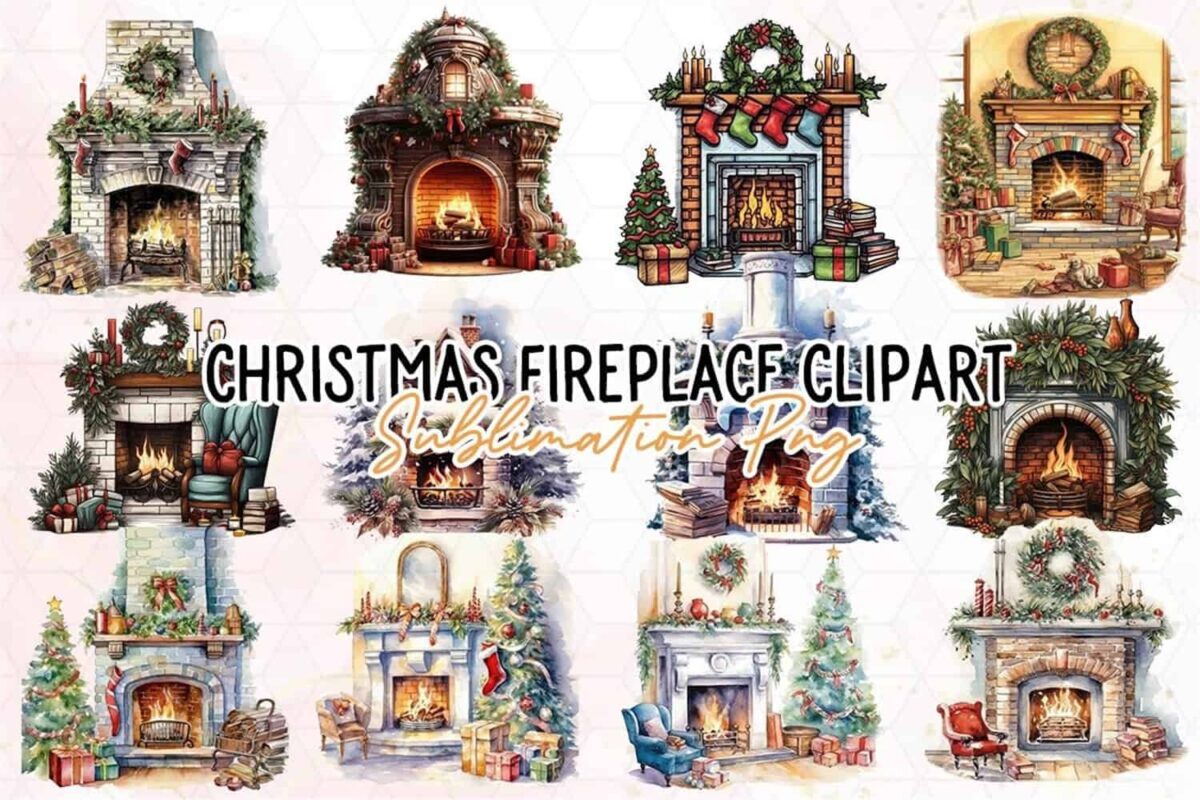 christmas-fireplace-sublimation-clipart