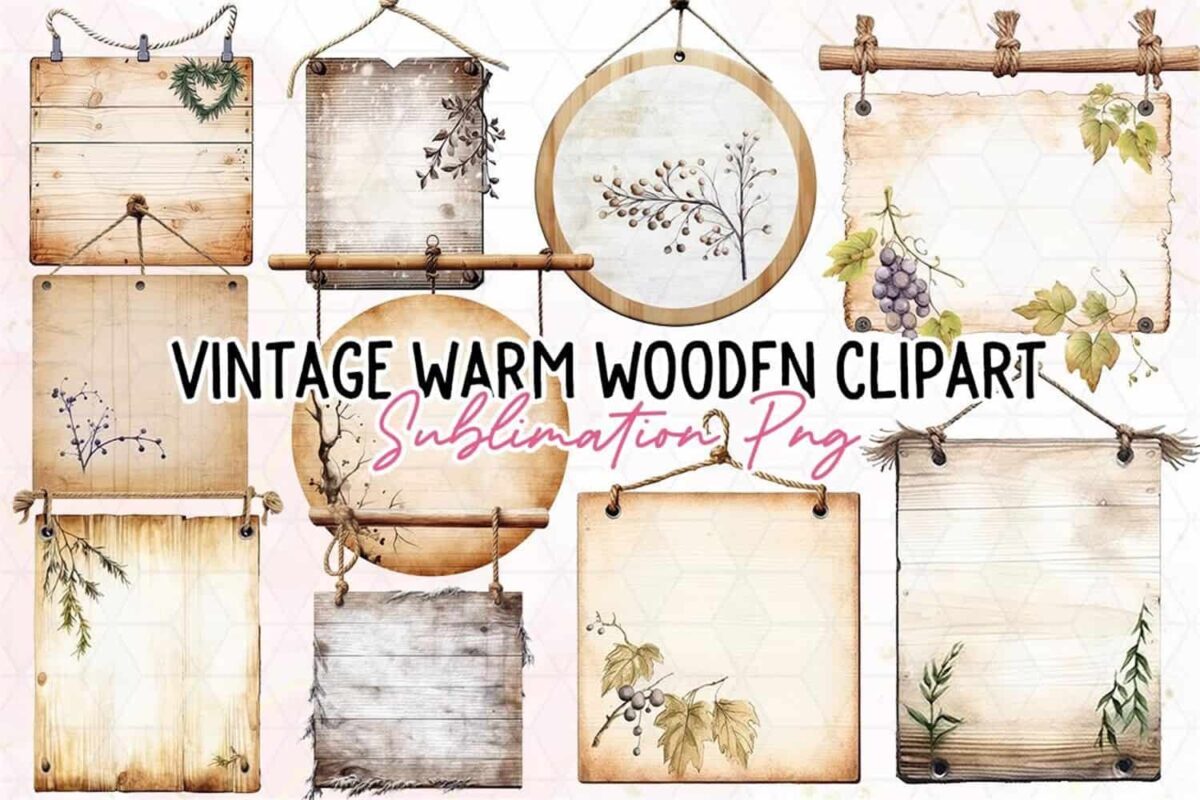 vintage-wooden-sign-watercolor-clipart
