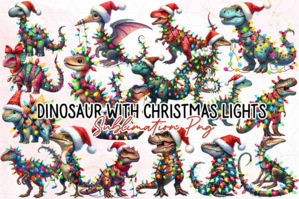 dinosaur-wrapped-in-christmas-lights