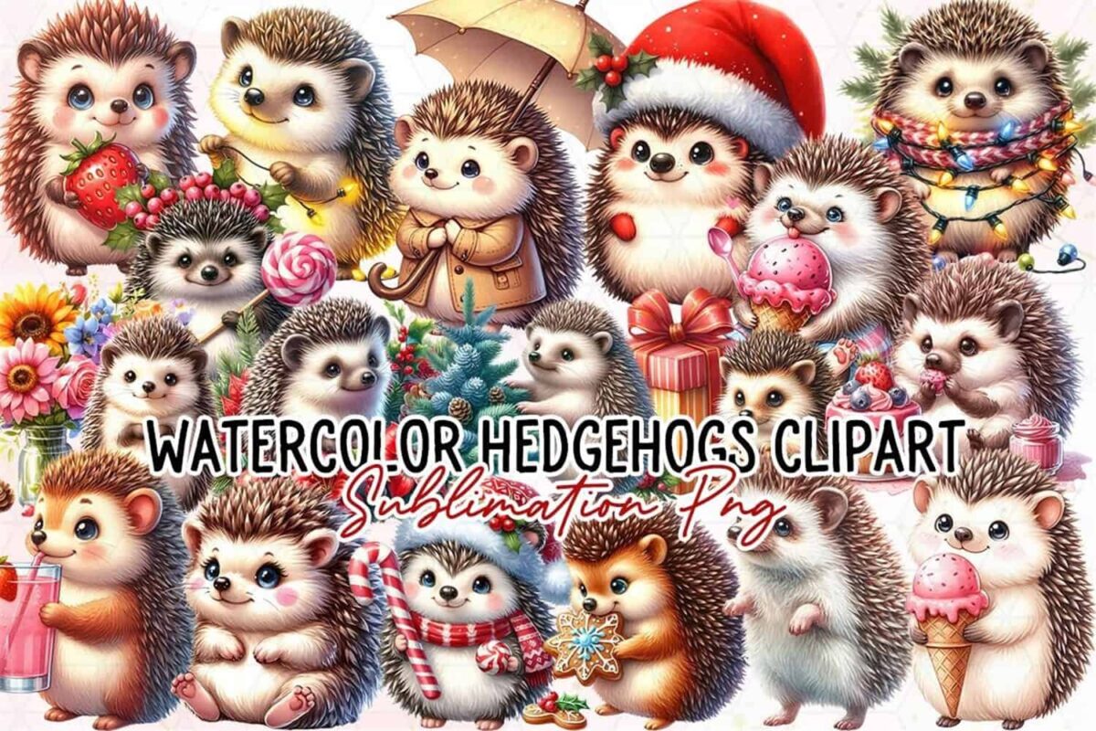 watercolor-hedgehogs-sublimation-clipart