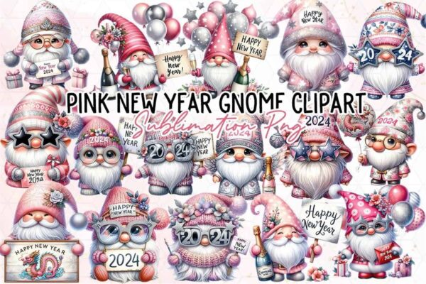 pink-new-year-gnome-sublimation-clipart