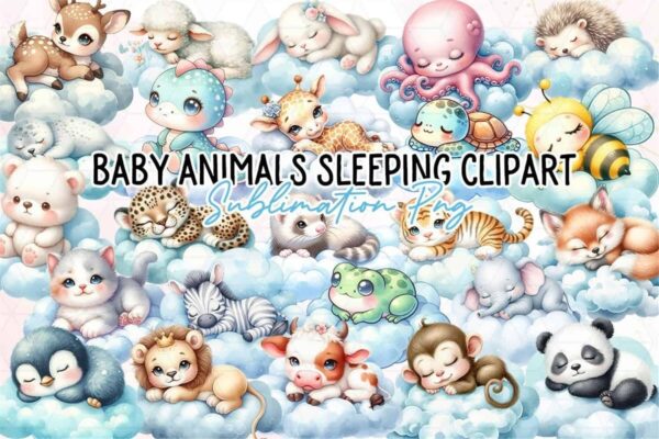 adorable-baby-animals-sleeping-clipart
