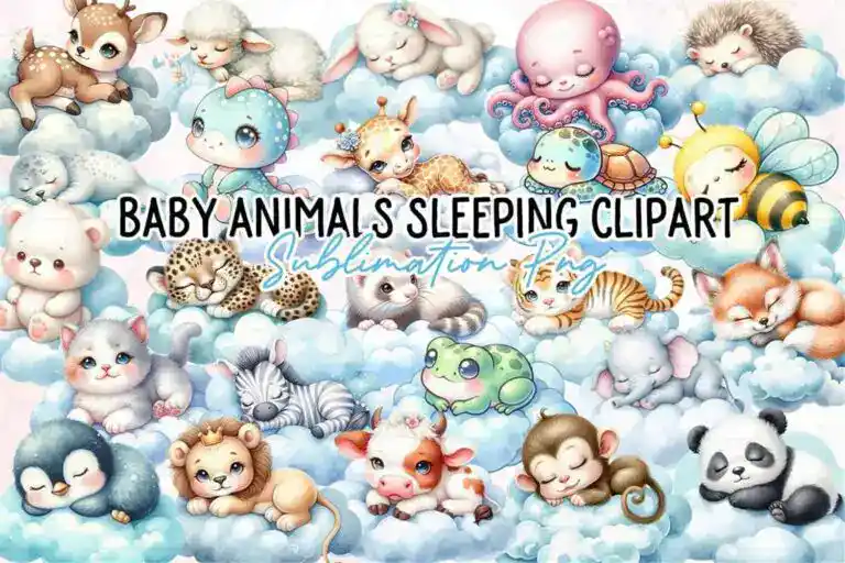 adorable-baby-animals-sleeping-clipart