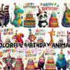 Colorful Birthday Animals Clipart PNG colorful-birthday-animals-clipart-png