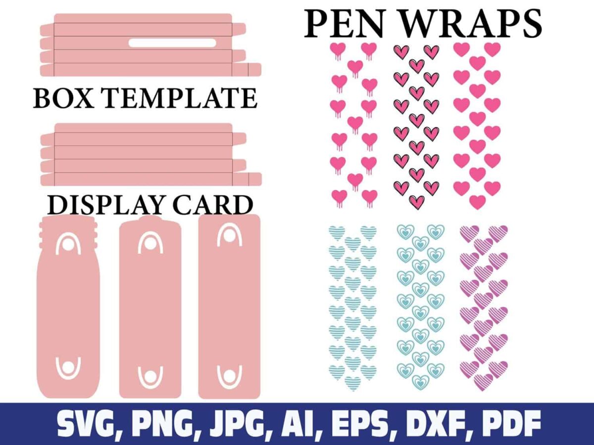 hearts-glitter-pen-wraps-pen-wraps