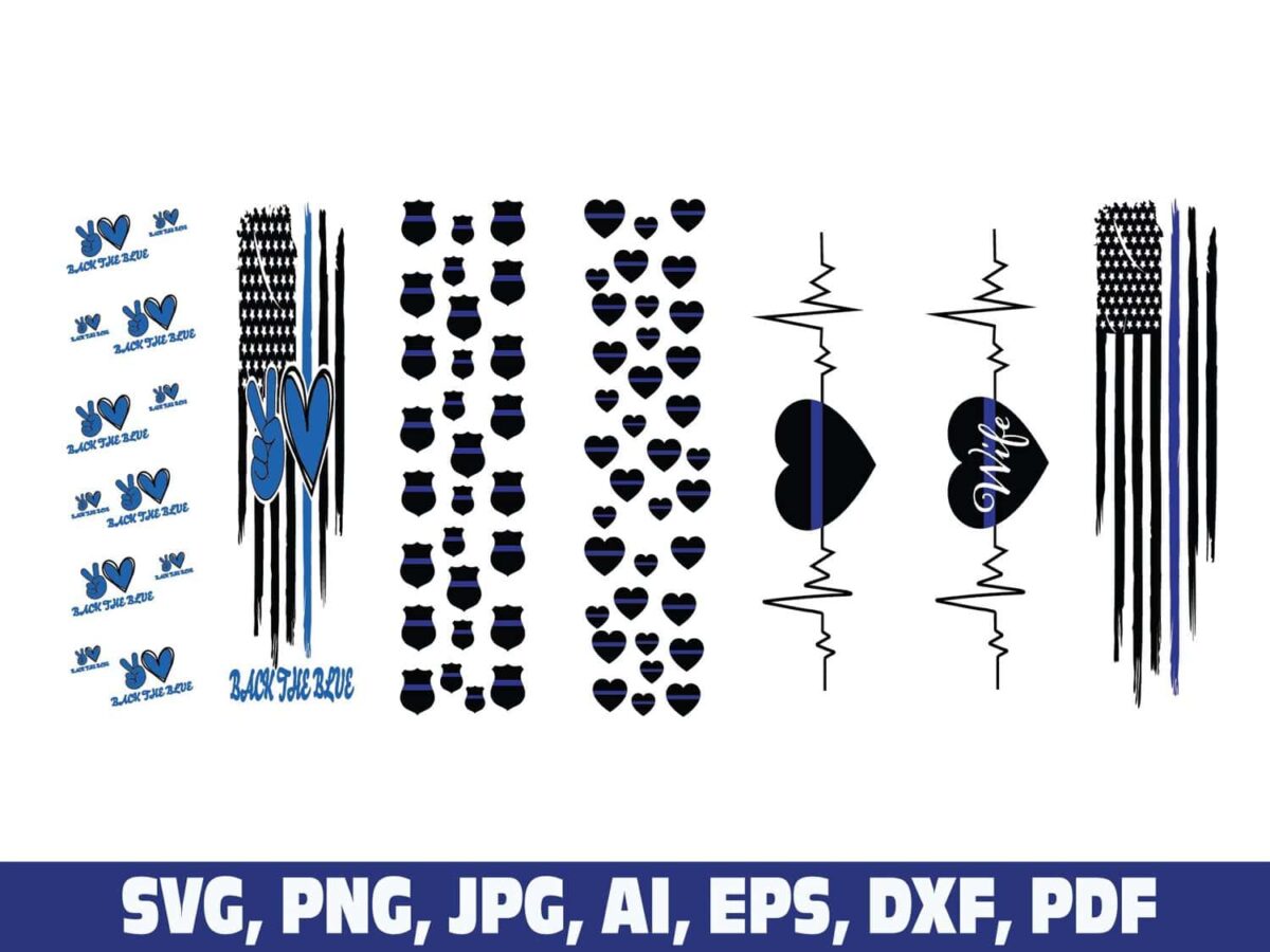 police-flag-glitter-pen-wraps
