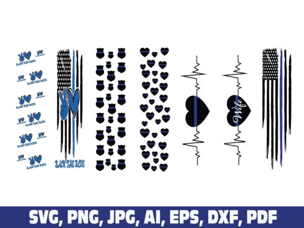 police-flag-glitter-pen-wraps