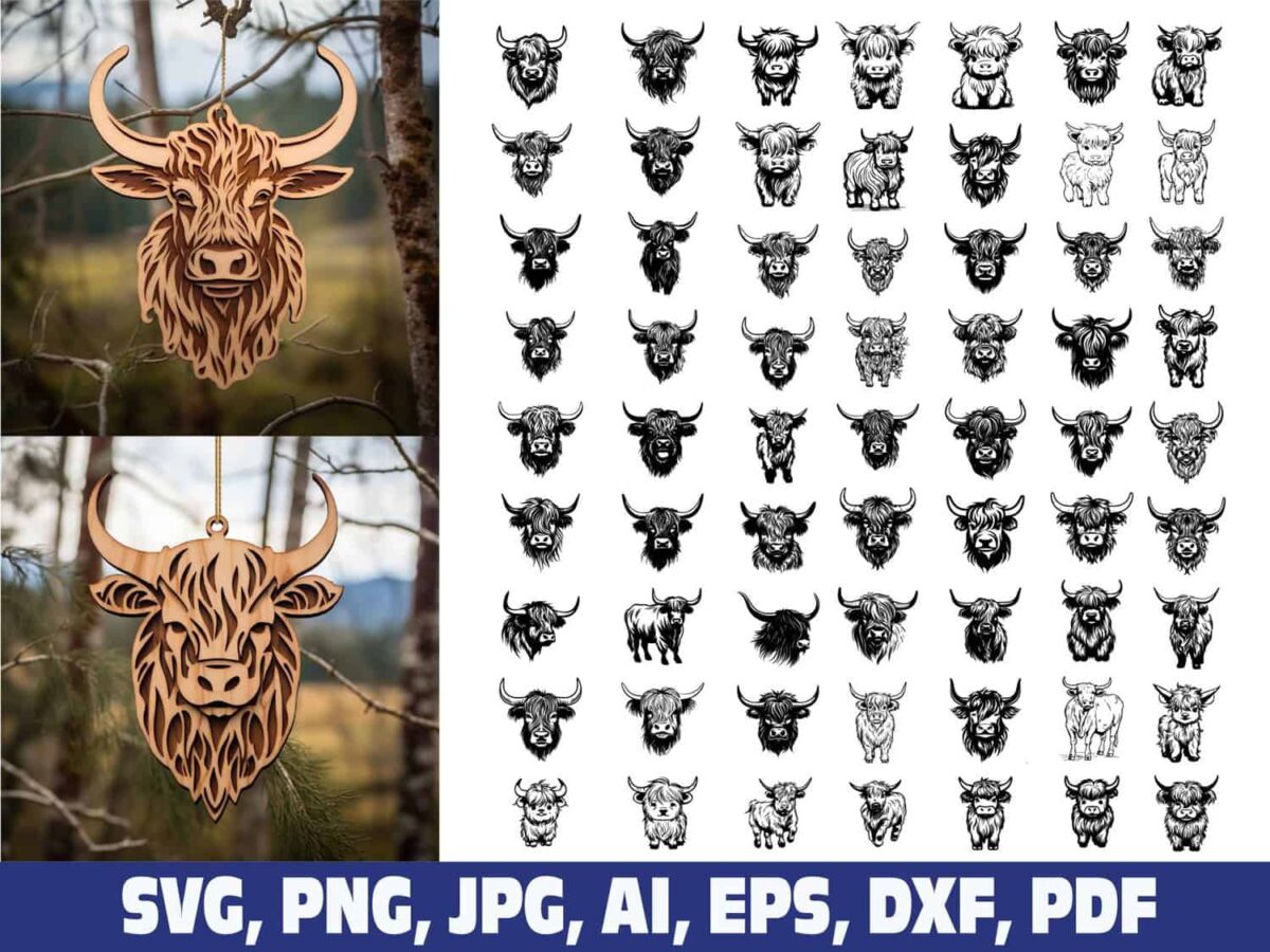 highland-cow-ornament-svg