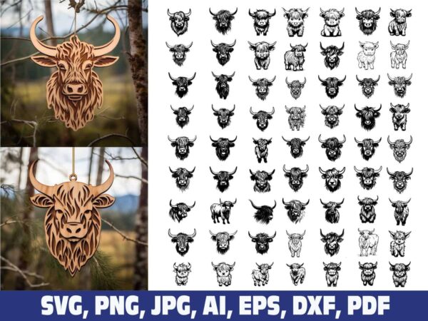 highland-cow-ornament-svg