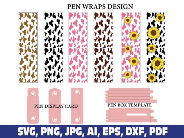 cow-print-glitter-pen-wraps