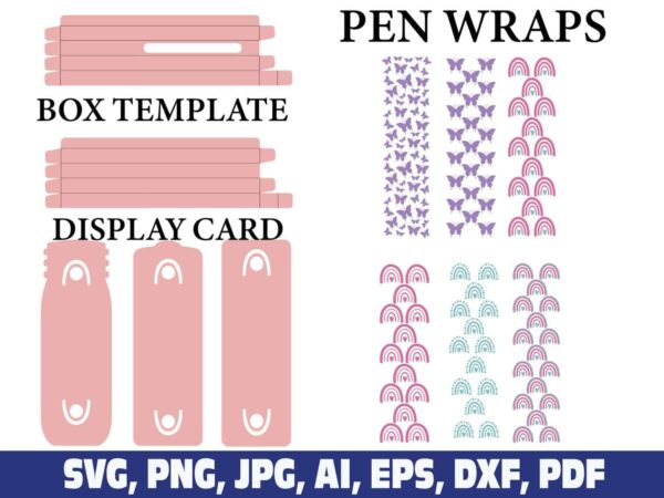rainbow-glitter-pen-wraps