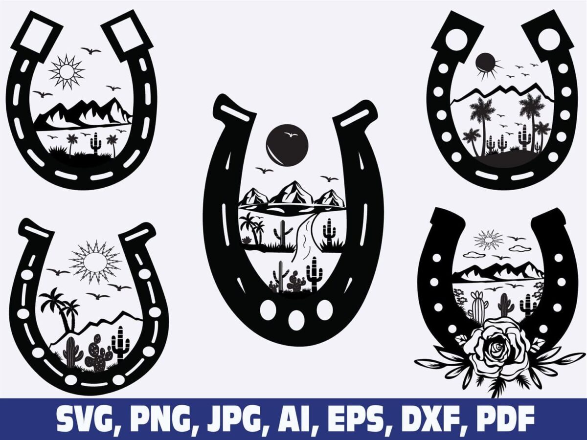 horseshoe-and-desert-scene-svg