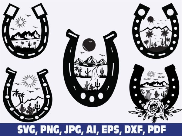 horseshoe-and-desert-scene-svg