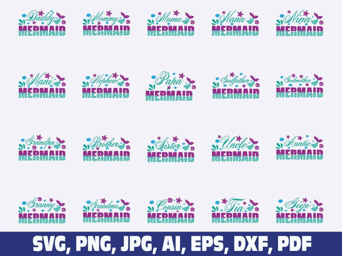 family-mermaid-birthday-svg