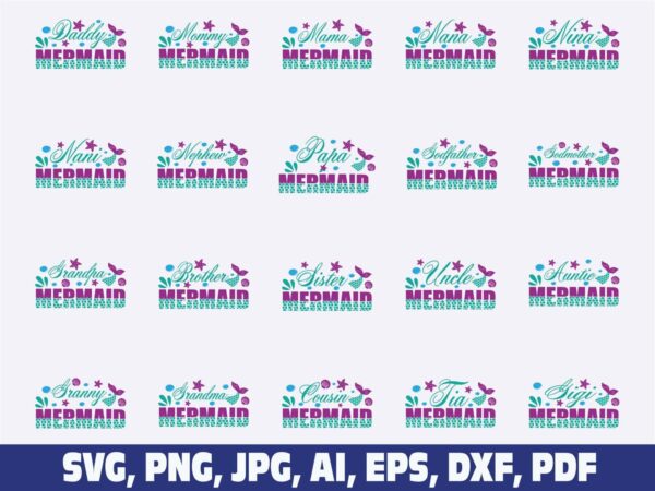 family-mermaid-birthday-svg