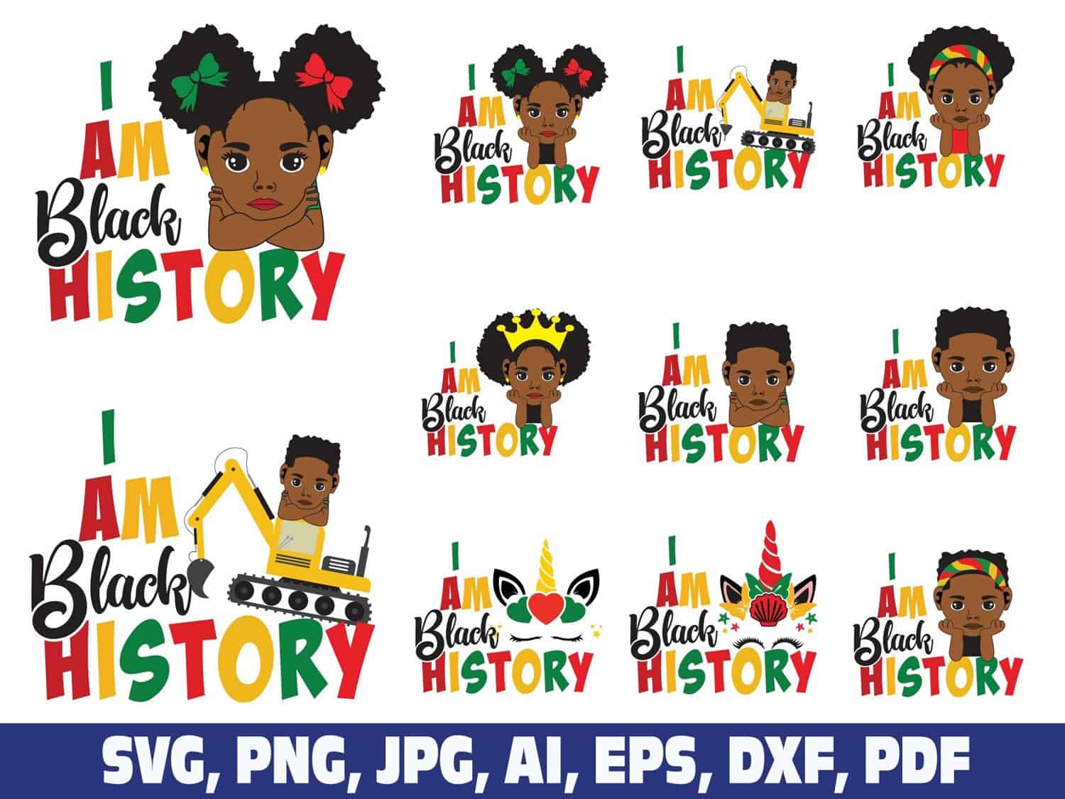 I Am Black History Svg, Afro Kids Instant Download » BestDesignBundle