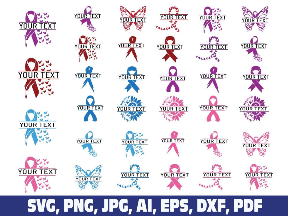 cancer-ribbon-your-text-name-frame-svg