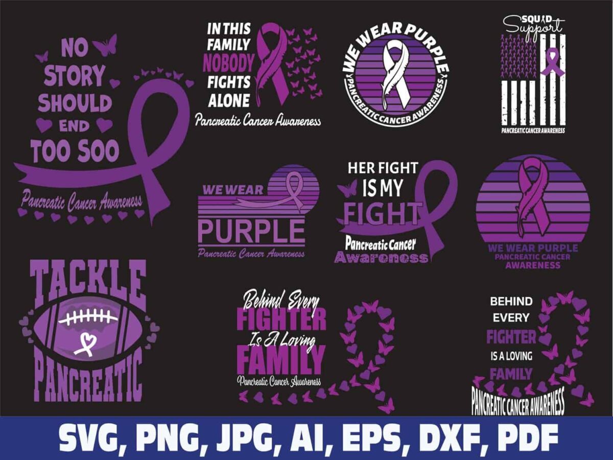 pancreatic-cancer-ribbon-svg-png-bundle
