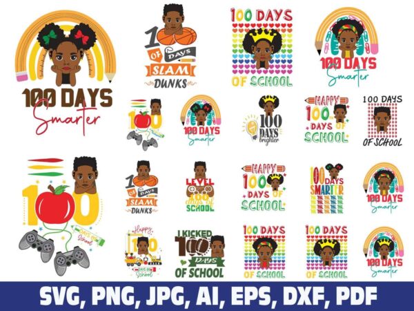 100-days-of-school-black-afro-girls-boys