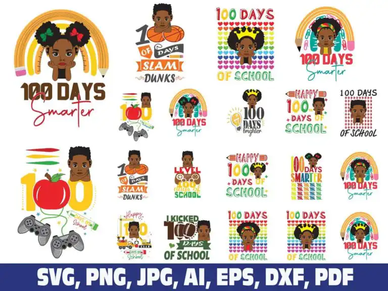 100-days-of-school-black-afro-girls-boys