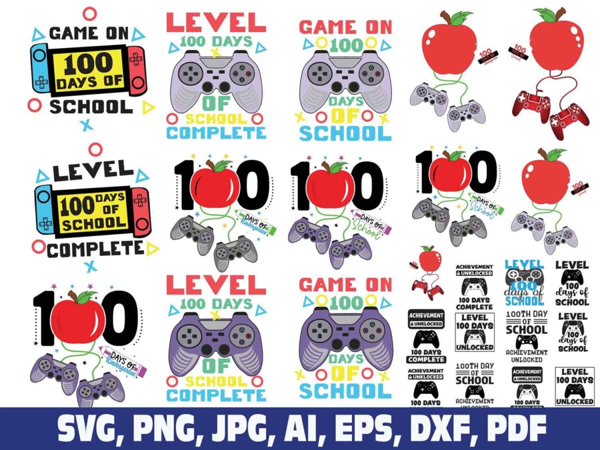level-100-days-of-school-completed-svg