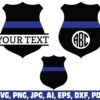 police-badge-split-monogram-name-frame