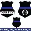 police-badge-split-monogram-name-frame