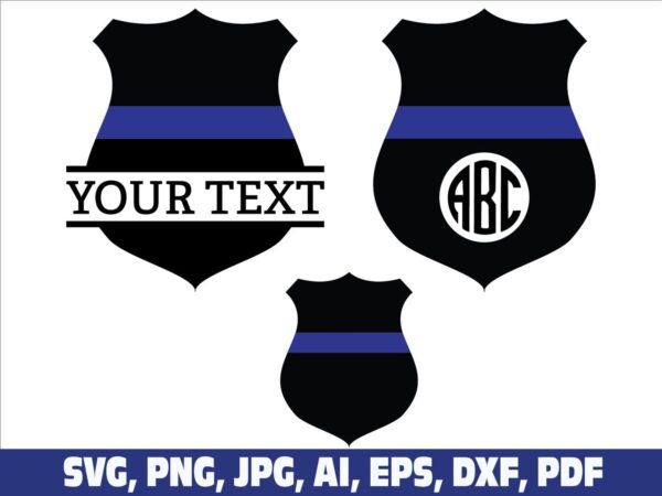 police-badge-split-monogram-name-frame