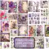 junk-journal-kit-purple-roses-ephemera
