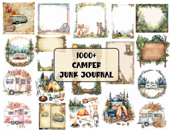 junk-journal-camping-camper-printable