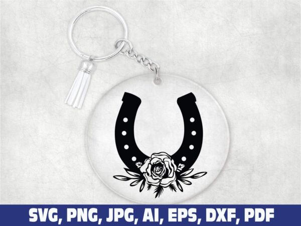 horse-shoe-flower-keychain