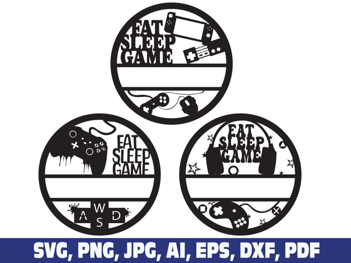 gamer-name-frame-monogram-dxf-svg