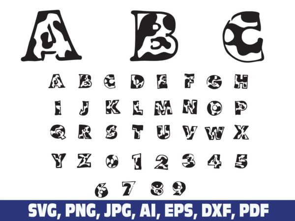 cow-print-font-svg