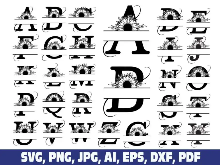 sunflower-split-monogram-alphabet-letter