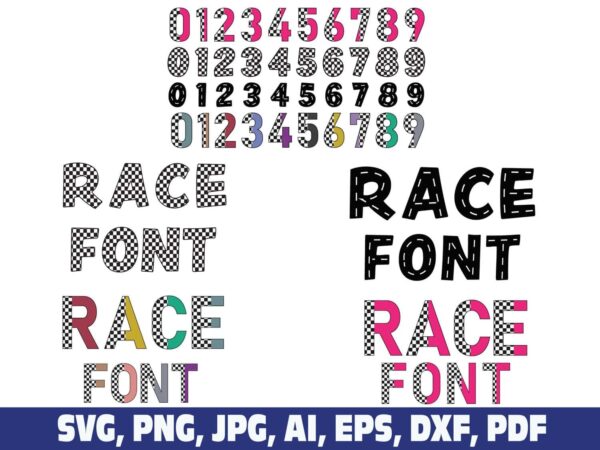 race-track-road-checkered-alphabet-font