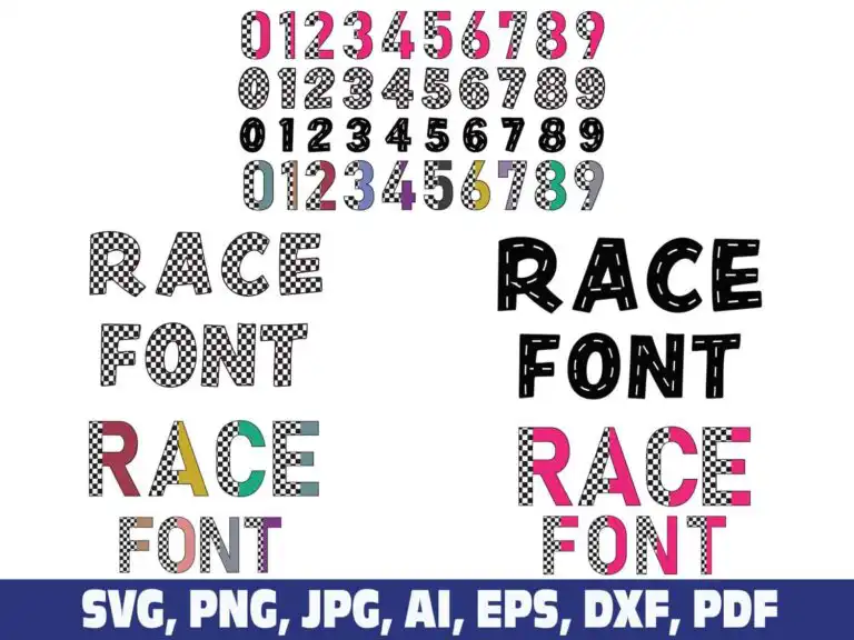race-track-road-checkered-alphabet-font
