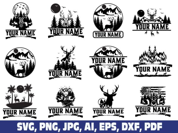 deer-hunting-name-frame-sign-svg-png-dxf