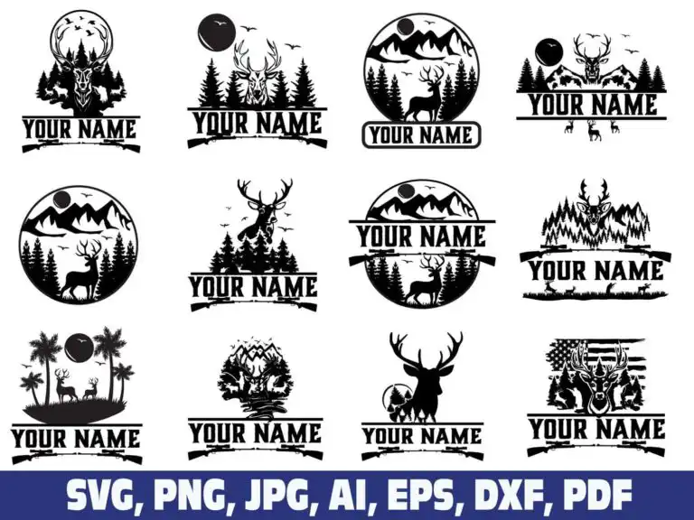 deer-hunting-name-frame-sign-svg-png-dxf