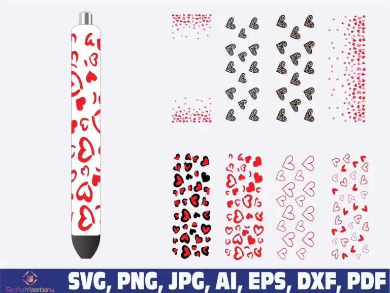 hearts-glitter-pen-wraps