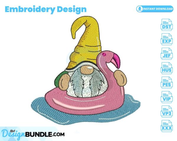 beach-flamingo-gnome-embroidery-design