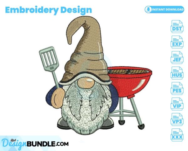bbq-gnome-embroidery-design