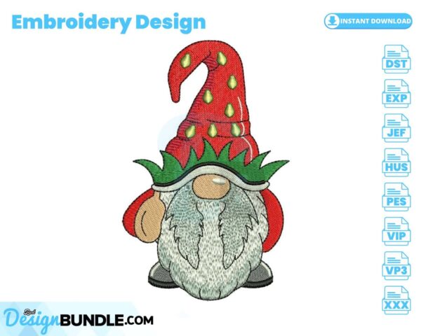 strawberry-gnome-embroidery-design