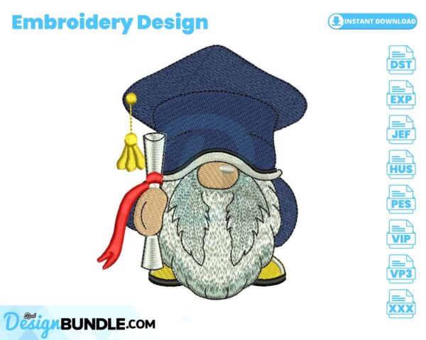 graduation-gnome-embroidery-design