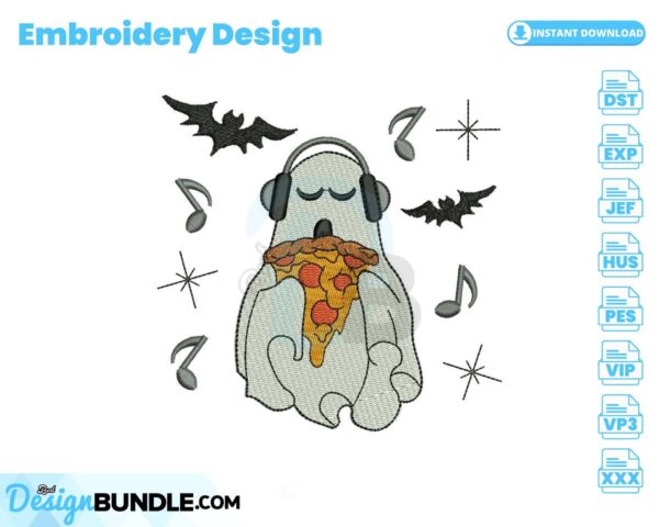 ghost-with-pizza-slice-and-headphones-embroidery-design