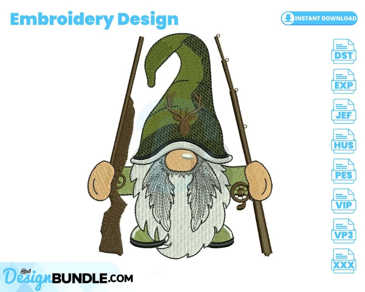 hunting-and-fishing-gnome-embroidery-design