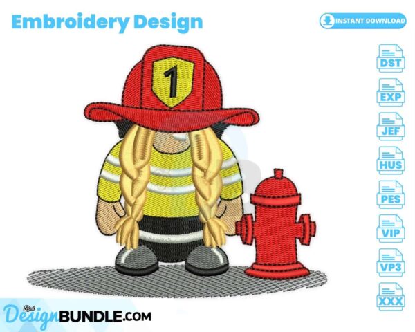 firefighter-girl-gnome-embroidery-design