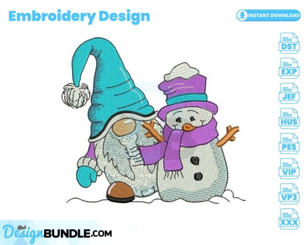 gnome-with-snowman-embroidery-design