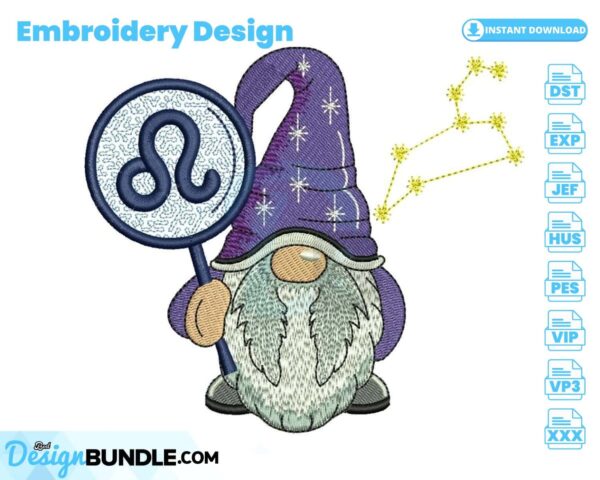 leo-horoscope-gnome-embroidery-design