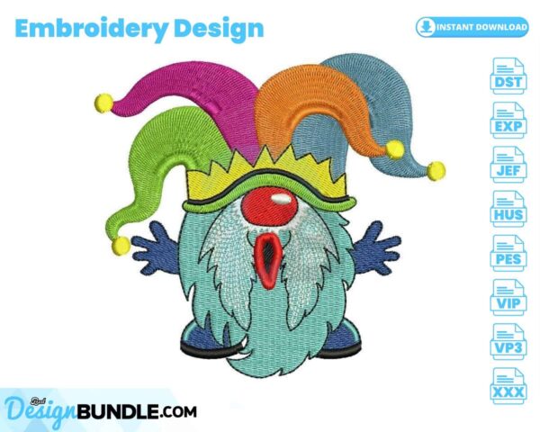 gnome-clown-embroidery-design