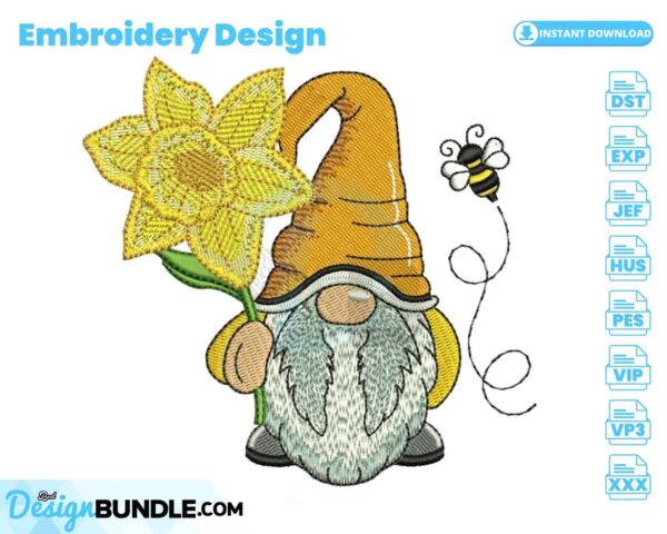 march-daffodil-gnome-embroidery-design
